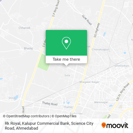 Rk Royal, Kalupur Commercial Bank, Science City Road map