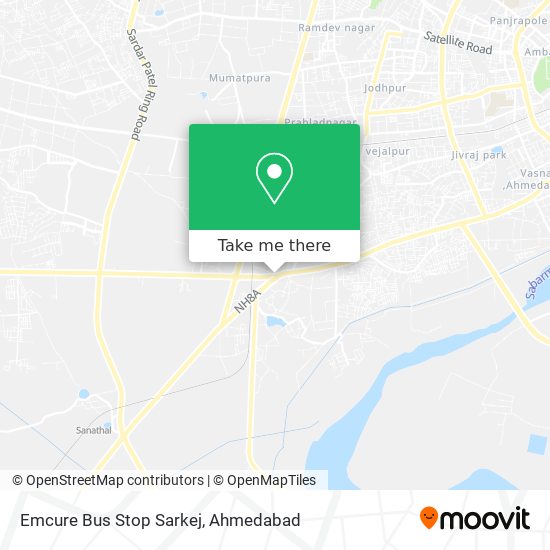 Emcure Bus Stop Sarkej map