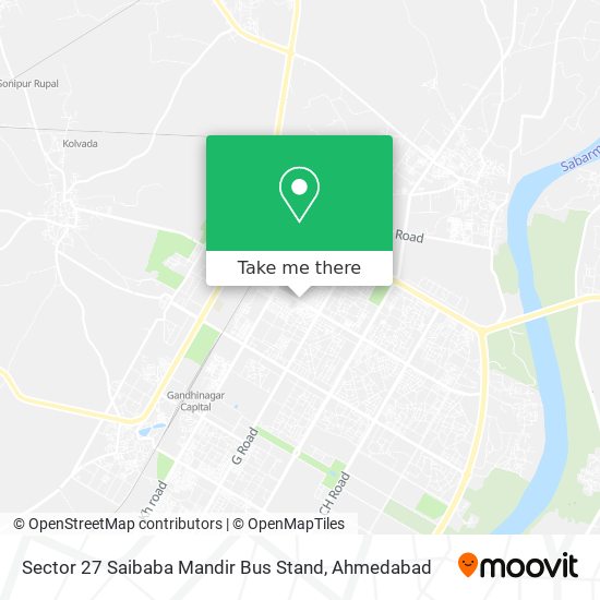Sector 27 Saibaba Mandir Bus Stand map