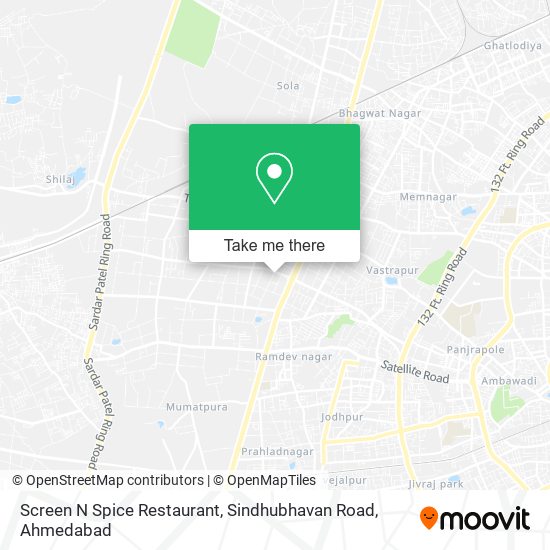 Screen N Spice Restaurant, Sindhubhavan Road map