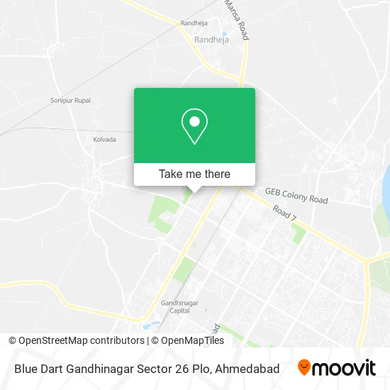 Blue Dart Gandhinagar Sector 26 Plo map