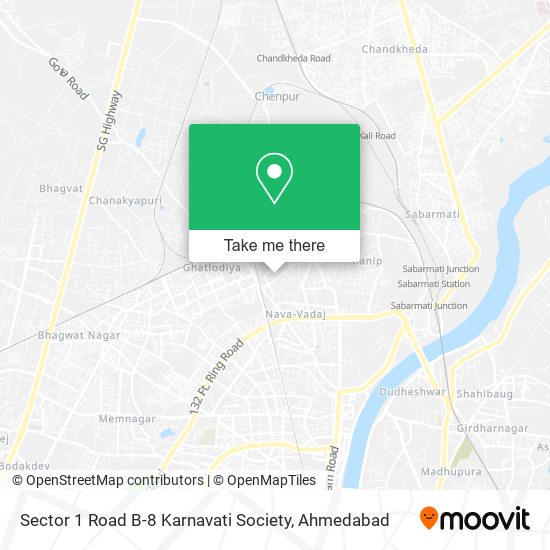 Sector 1 Road B-8 Karnavati Society map