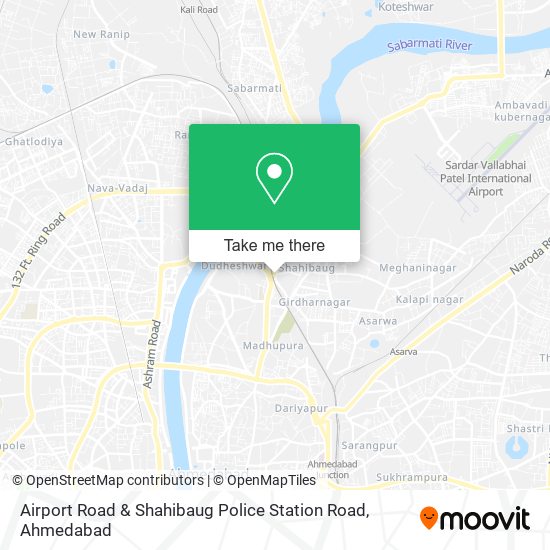 Airport Road & Shahibaug Police Station Road map