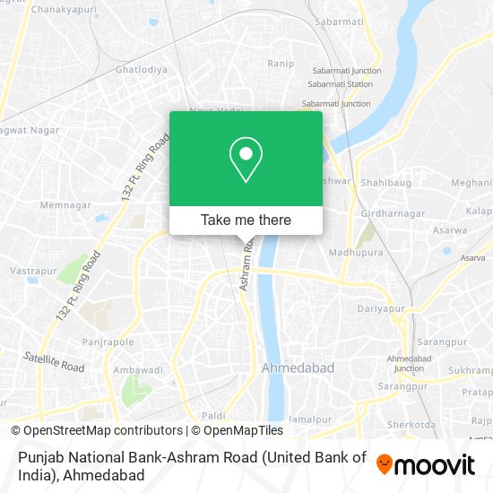 Punjab National Bank-Ashram Road (United Bank of India) map
