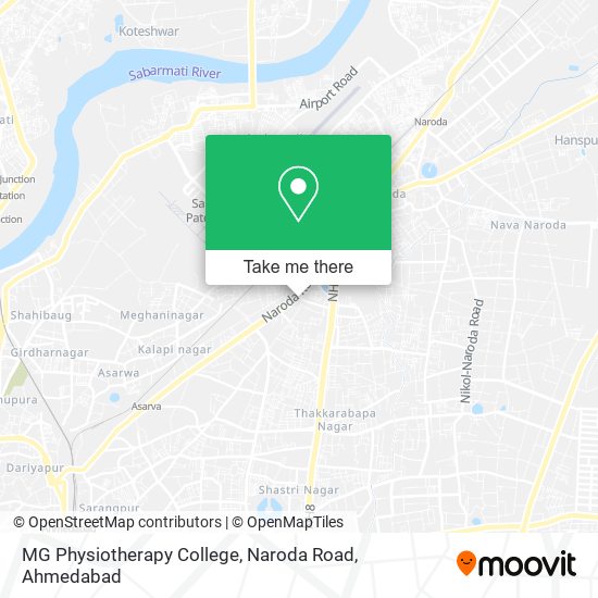 MG Physiotherapy College, Naroda Road map