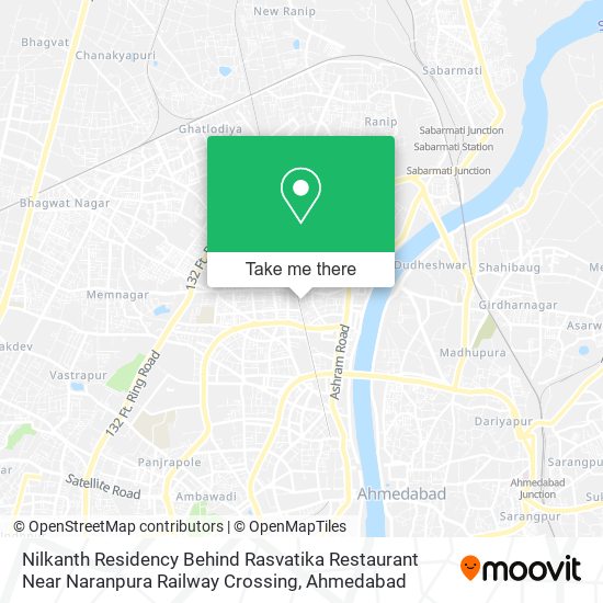 Nilkanth Residency Behind Rasvatika Restaurant Near Naranpura Railway Crossing map