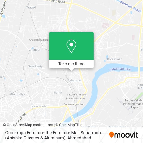 Gurukrupa Furniture-the Furniture Mall Sabarmati (Anishka Glasses & Aluminum) map