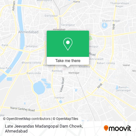 Late Jeevandas Madangopal Dam Chowk map