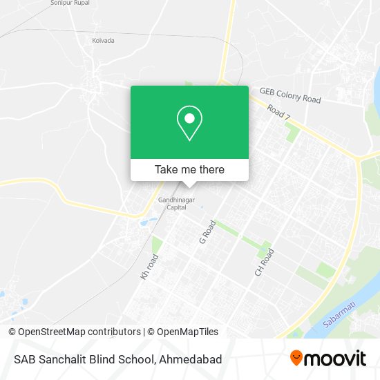 SAB Sanchalit Blind School map