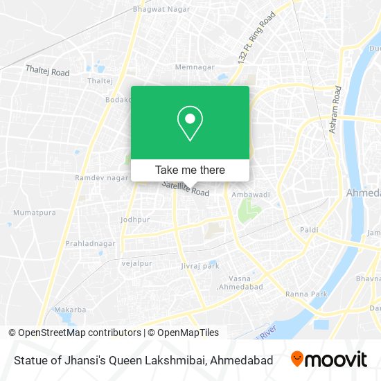 Statue of Jhansi's Queen Lakshmibai map