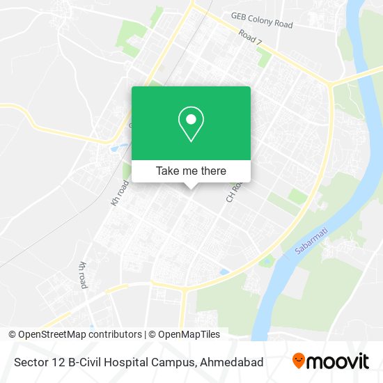 Sector 12 B-Civil Hospital Campus map