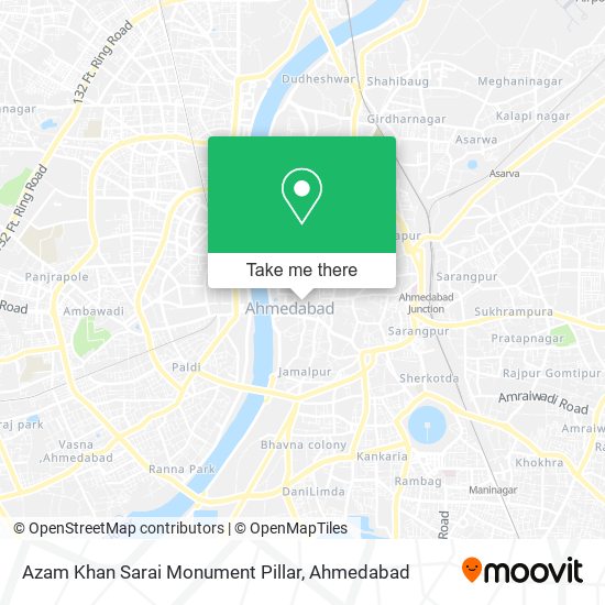 Azam Khan Sarai Monument Pillar map