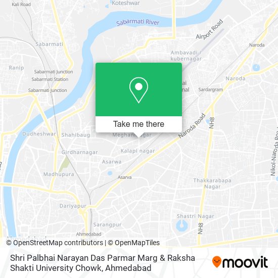 Shri Palbhai Narayan Das Parmar Marg & Raksha Shakti University Chowk map