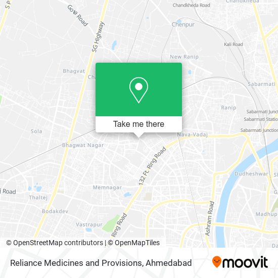 Reliance Medicines and Provisions map