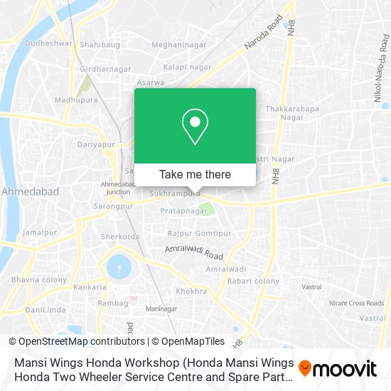 Mansi Wings Honda Workshop (Honda Mansi Wings Honda Two Wheeler Service Centre and Spare Parts) map