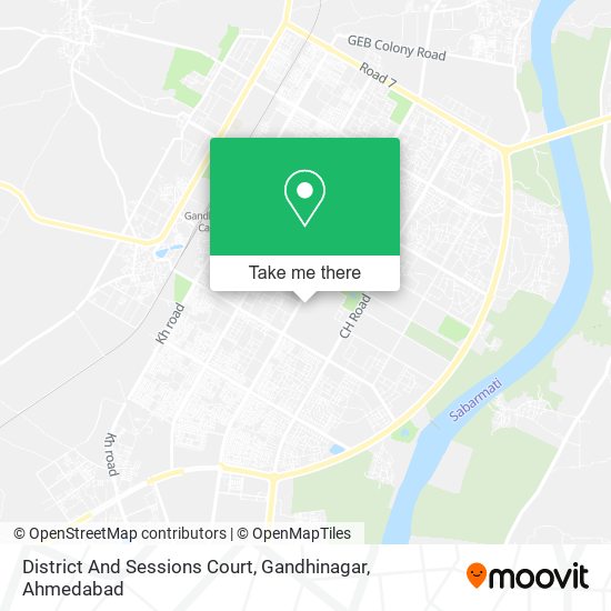 District And Sessions Court, Gandhinagar map