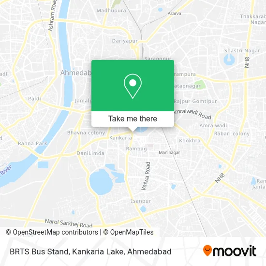 BRTS Bus Stand, Kankaria Lake map
