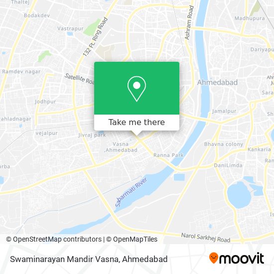Swaminarayan Mandir Vasna map