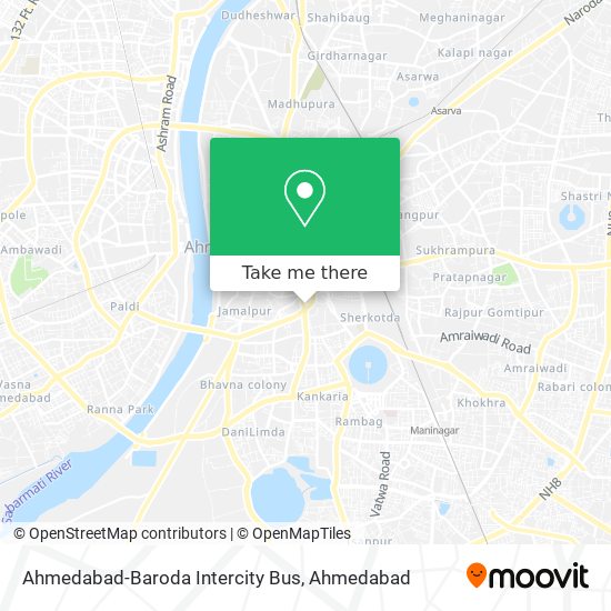 Ahmedabad-Baroda Intercity Bus map