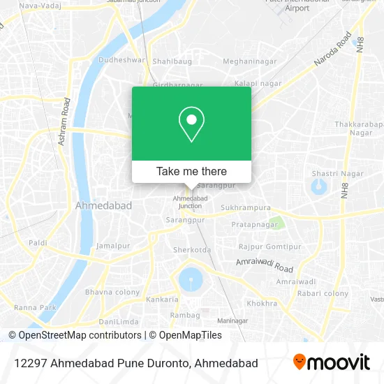 12297  Ahmedabad Pune Duronto map