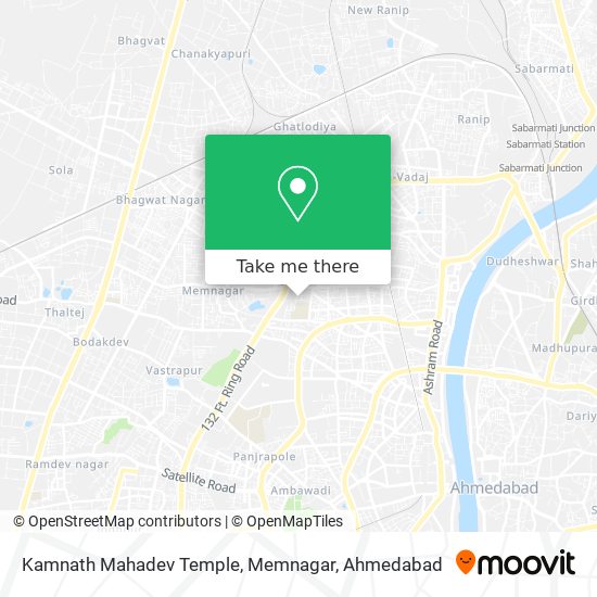 Kamnath Mahadev Temple, Memnagar map