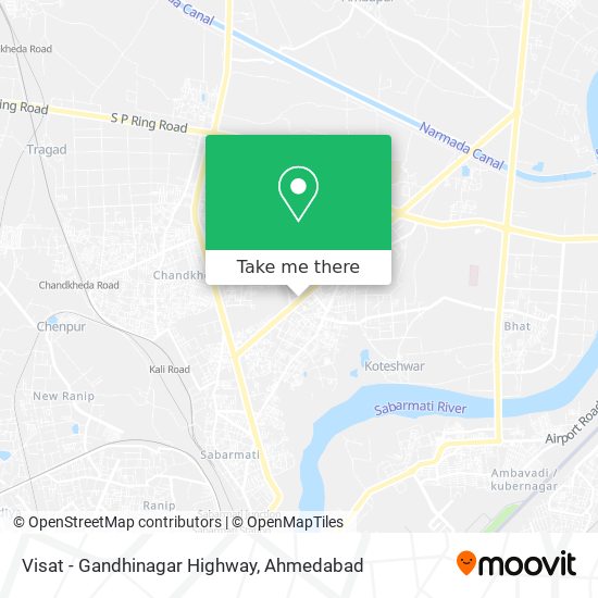 Visat - Gandhinagar Highway map