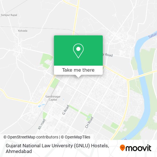 Gujarat National Law University (GNLU) Hostels map