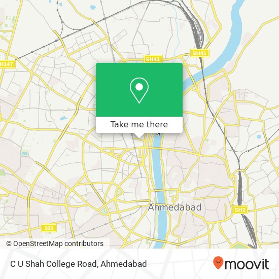 C U Shah College Road map