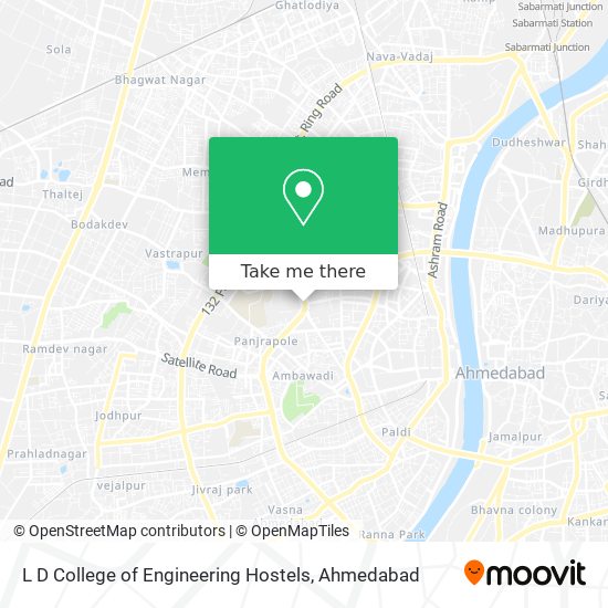 L D College of Engineering Hostels map