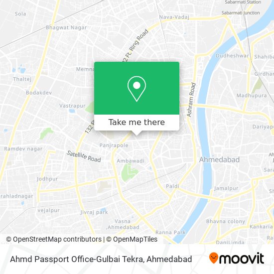 Ahmd Passport Office-Gulbai Tekra map