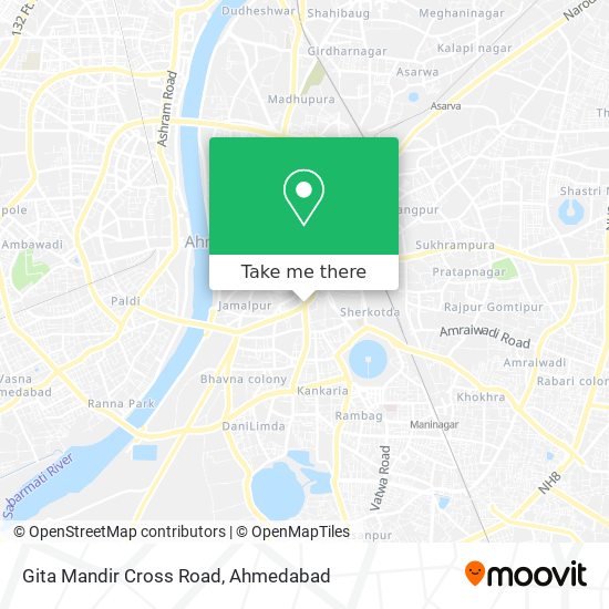 Gita Mandir Cross Road map