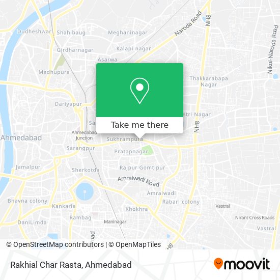 Rakhial Char Rasta map