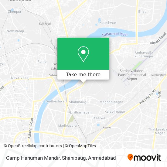 Camp Hanuman Mandir, Shahibaug map