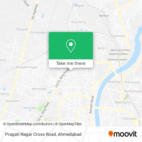 Pragati Nagar Cross Road map