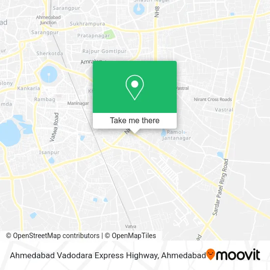 Ahmedabad Vadodara Express Highway map