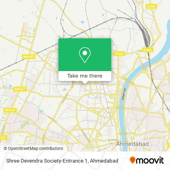 Shree Devendra Society-Entrance 1 map