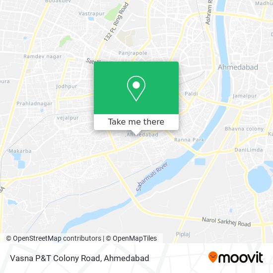 Vasna P&T Colony Road map