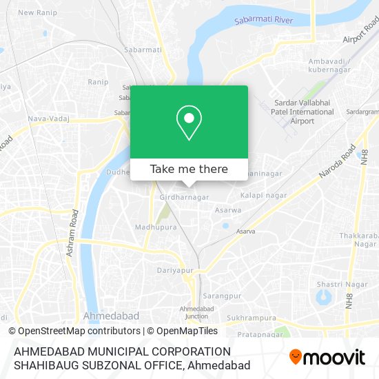 AHMEDABAD MUNICIPAL CORPORATION SHAHIBAUG SUBZONAL OFFICE map