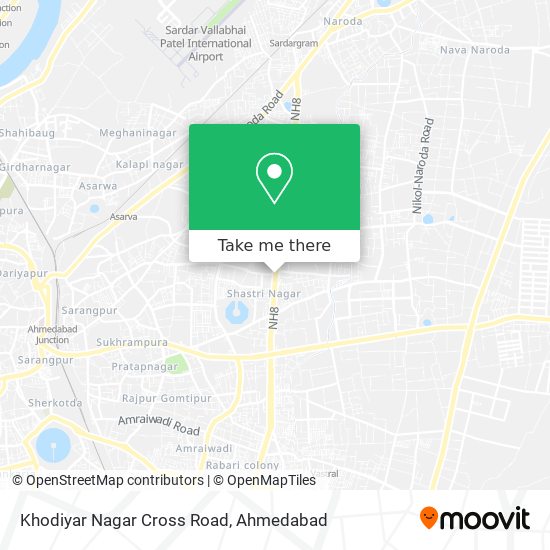 Khodiyar Nagar Cross Road map