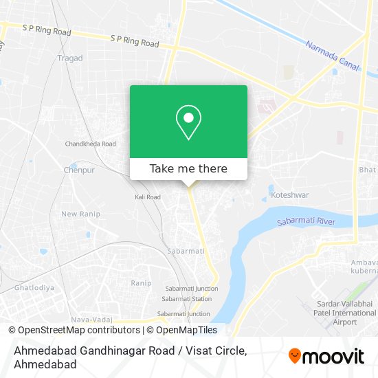 Ahmedabad Gandhinagar Road / Visat Circle map
