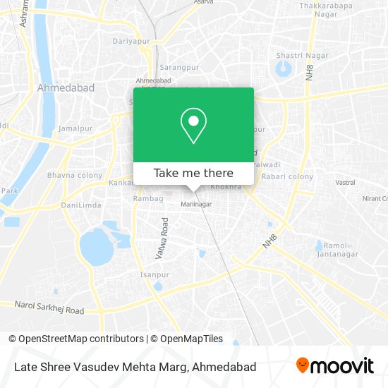 Late Shree Vasudev Mehta Marg map