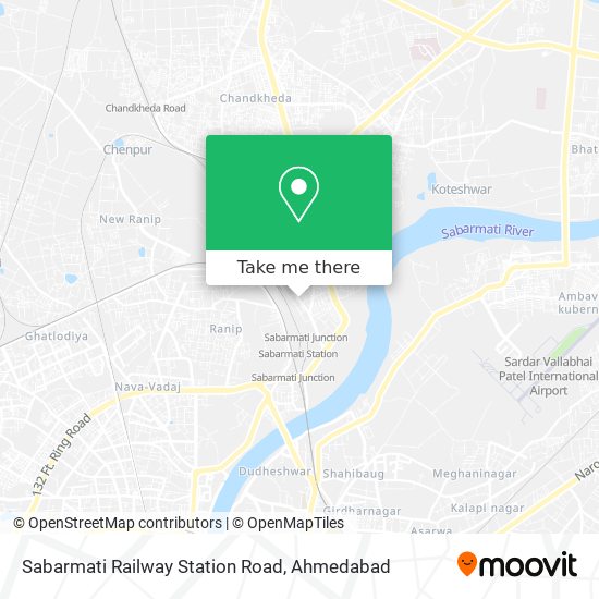 Sabarmati Railway Station Road map