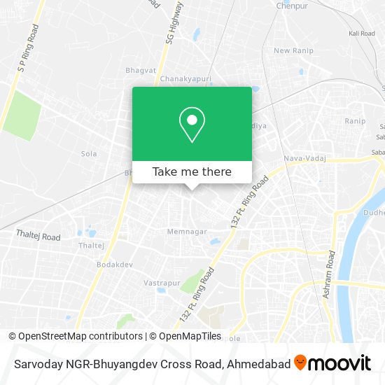 Sarvoday NGR-Bhuyangdev Cross Road map
