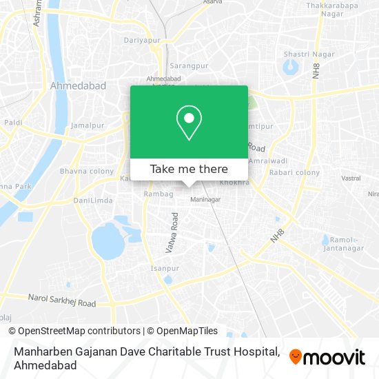 Manharben Gajanan Dave Charitable Trust Hospital map