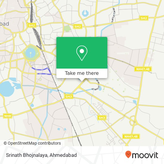 Srinath Bhojnalaya, Service Road Ahmedabad GJ map