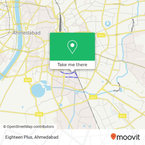 Eighteen Plus, Maninagar Road Ahmedabad GJ map