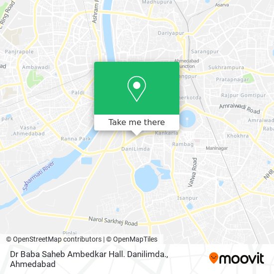 Dr Baba Saheb Ambedkar Hall. Danilimda. map