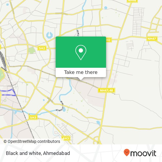 Black and white, Shree Swaminarayan Chowk Ahmedabad 382418 GJ map
