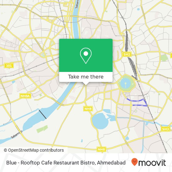 Blue - Rooftop Cafe Restaurant Bistro, Shree Meldi Mata Chowk Ahmedabad 380022 GJ map