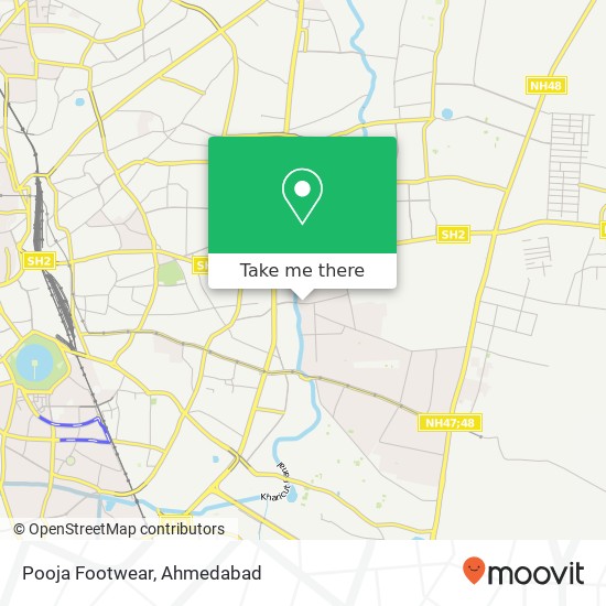 Pooja Footwear, Rajendra Park Road Ahmedabad GJ map